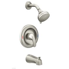 The Moen 82603SRN is a Posi-Temp shower. It comes from the Adler collection,  a series of bathroom fixtures with a nature-inspired design that gives an ageless yet fashion-forward appeal. You will love its solid metal construction with its Spot Resist brushed nickel finish that is resistant to fingerprints and water spots for a cleaner-looking bath.The Moen 82603SRN Posi-Temp features an adjustable limit stop and pressure balance valve that provides constant water temperature and pressure to your shower faucet. This shower faucet also offers savings to your wallet and water consumption as it meets the standards set by EPA WaterSense. It is also ADA-compliant, so it can be comfortably used by all customers, especially the elderly and the handicapped. In addition to these great features and Tub Spout, Tub Shower, Water Consumption, Water Spots, Tub And Shower Faucets, Faucet Handles, Nature Inspired Design, Lever Handle, Water Temperature