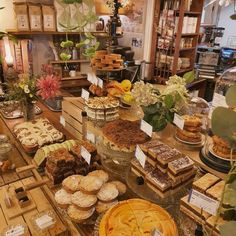 a bakery filled with lots of cakes and pies