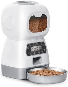 a dog food dispenser is shown with its bowl in front of it