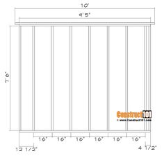 a drawing of the top and bottom section of a wall with measurements for each panel