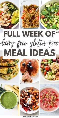 the full week of dairy free gluten free meal ideas