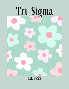 the front cover of tri stigma magazine, featuring pink and blue flowers on a green background