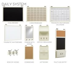 an assortment of different types and sizes of cabinets with doors, drawers, mailboxes, etc