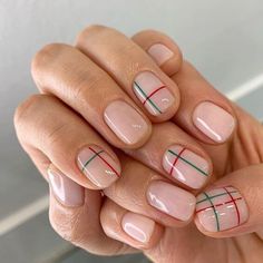 Short Winter Manicure, Neat Nails, Ideas Uñas, Nail Time, Plaid Nails, Christmas Gel Nails, Cute Gel Nails, Glam Nails, Dipped Nails