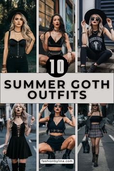 Gothic Fashion Summer, Goth Glam Outfits, Gothic Summer Outfits, Goth Outfits Summer, Edgy Aesthetic Outfit, Edgy Outfits Summer, Goth Summer Outfits, Summer Goth Outfits, Feminine Summer Outfits