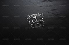 a black and white logo mock up with the words'smart object'on it