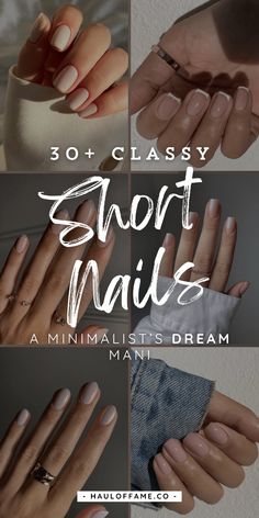 Less is more with these 30+ minimalist short nail designs! Clean, chic, and classy, these manicures are perfect for those who love an understated yet elegant look.	short nail designs | short nails | short classy nails | short summer nails | short acrylic nails | short square acrylic nails | shorties nails | short nail ideas | short nails inspo | cool short nails | short nails inspo | simple short nails Short Nails Inspo