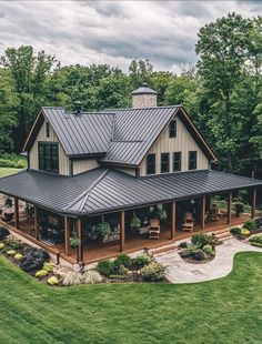 Luxury Outdoor Spaces, Outdoor Improvements, Pole House, Ranch House Exterior, Ranch Style House Plans, American House