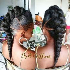 Women With Braids, Hairstyles For Natural Hair, Black Hair Updo Hairstyles, Twisted Hair, Mohawk Braid, Protective Hairstyles For Natural Hair, Pelo Afro, Beautiful Braids, Natural Hair Updo