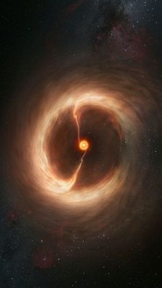 an artist's impression of a black hole in space