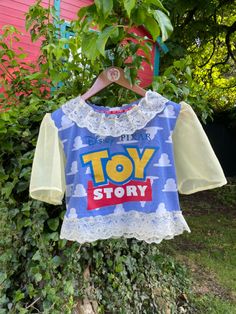 #reworked #upcycling #upcyclingfashion #slowfashion #toystory #disney #disneybound #disneyfashion #pixar #fashion #dopaminedressing Reworked T Shirt, Tshirt Diy Upcycle, Reworked Tshirt, Wacky Outfits, Toothpaste Kisses, Dress Upcycle, Reworked Fashion, Reworked Clothing, Patchwork Clothes