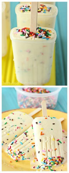 ice cream with sprinkles and popsicles in it