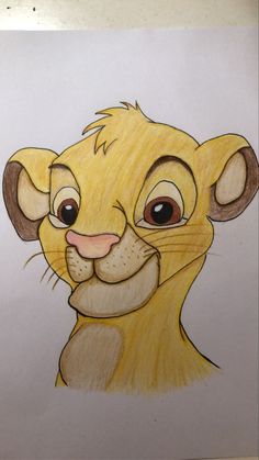 a drawing of a lion cub from the lion king