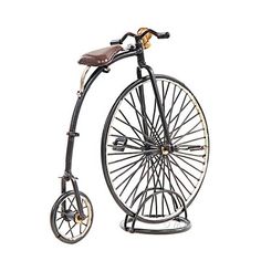 an old fashioned bicycle is shown against a white background