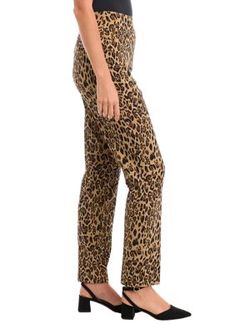 Easily dressed up or down, these printed pants from Kim Rogers add versatility to your closet. | Kim Rogers Women's Printed Millennium Pants, 16 Cotton Leopard Print Pants For Spring, Leopard Print Cotton Pants For Spring, Chic Printed Fall Pants, Chic Printed Pants For Fall, Trendy Printed Bottoms For Work, Stretch Printed Pants For Fall, Fall Trousers With Prints, Kim Rogers, Printed Pants