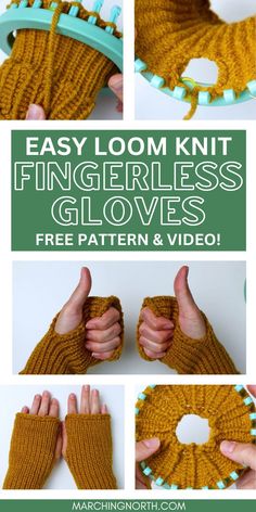 the instructions to knit fingerless gloves for children