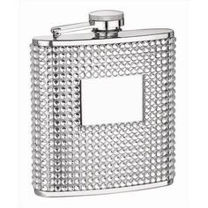 a stainless steel flask with square holes