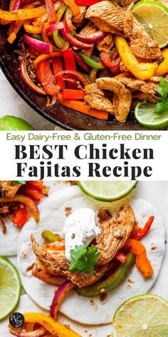 the chicken fajitas are ready to be eaten