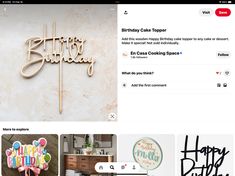 an image of a birthday cake topper on pinterest for the web page