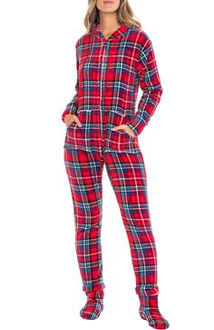 PRICES MAY VARY. Soft and Warm - These adult footie pajamas women are made from plush coral fleece to keep you warm no matter how low the temperature drops. Enjoy the comfort of plush microfiber fleece all winter long. Plus size 3X, Stewart tartan plaid adult onesie by Alexander del Rossa. Removable, Non-Skid Feet - This pajama onesie for women features two removable feet that you can zip up to keep your feet warm or take off if you need to cool down a bit. The feet also feature a non slip grip Adult Footie Pajamas, Womens Onesie, Winter Pjs, Adult Onesie Pajamas, Bedtime Outfit, Footed Pajamas, Stewart Tartan, Adult Pajamas, One Piece Clothing