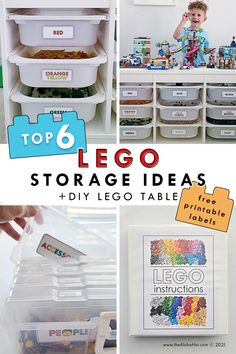 the top 6 lego storage ideas and diy lego table for kids to play with