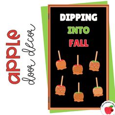 an image of dipping into fall with apples and cinnamons on the stickers