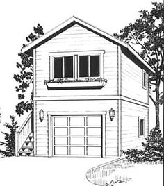 this is the front elevation of these garage plans