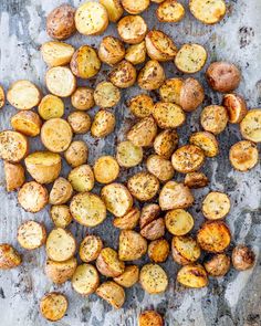 roasted potatoes on a baking sheet