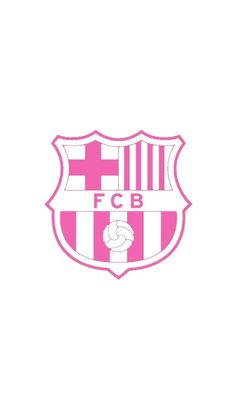 a pink and white striped logo for a soccer team