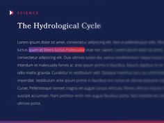 an image of the hydrological cycle on a computer screen, with text below it