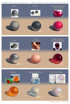 an image of different colored balls and shapes