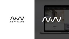 the new wave logo is displayed on an ipad and laptop computer next to each other