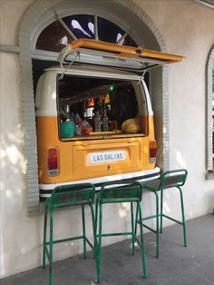 Car Restaurant, Mobile Cafe, Car Parts Decor, Car Bar, Car Part Furniture, Automotive Furniture, Car Furniture, Cafe Shop Design, Garage Cafe