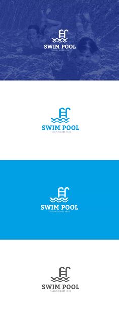 the logo for swim pool, which is designed to look like it's floating on water