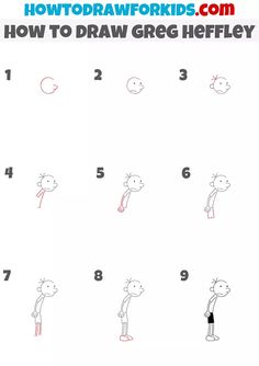 how to draw a cartoon character for kids step by step drawing instructions with pictures and numbers