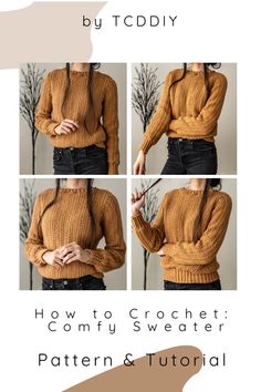 how to crochet a sweater with the pattern and step by step instructions for beginners