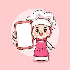 a cartoon character holding up a cell phone with a blank screen in front of it