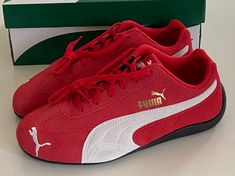 PUMA SPEEDCAT LS TRAINERS SNEAKERS 380173 04 RARE RETRO OG DS BNIB UK 6, US 7 Puma Shoes Women, Puma Speedcat, Rare Nikes, Shoe Wishlist, Puma Sneakers, Red Sneakers, Adidas Sportswear, Swag Shoes, Retro Sneakers