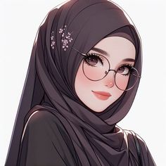 a woman wearing glasses and a hijab