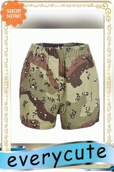 Sexy Elastic Stitching Washed Camouflage Pants Stretch Camouflage Bottoms For Summer, Camouflage Bottoms With Pockets For Summer, Camouflage Summer Pants With Pockets, Camouflage Short Pants For Summer, Camouflage Pants With Pockets For Summer, Camouflage Short Pants, Military Style Short Khaki Pants, Military Style Khaki Short Pants, Khaki Military Style Shorts