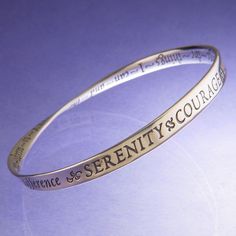 These humble lines, with their universal message, have given comfort to many in need of guidance. The authorship of these words of wisdom, courage and inspiration is much disputed, though it is generally accredited to the American theologian Dr. Reinhold Niebuhr, perhaps in 1932. #Christmas #gift #gifts #jewelry #serenity #bracelet God Grant Me The Serenity, Grant Me The Serenity, Twisted Bangle, Prayer Bracelet, Serenity Prayer, Christian Jewelry, Silver Bangle Bracelets, Cartier Love Bracelet, Love Bracelets