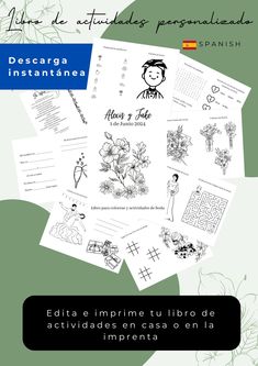 the spanish version of an activity book for children to learn how to write and draw