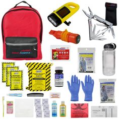 PRICES MAY VARY. EMERGENCY KIT FOR DISASTER PREPAREDNESS: Stay prepared for emergency situations everywhere you go. Ready America emergency survival kits sustain 1 person for 3 days (72 hours). Basic essential emergency supplies recommended by the American Red Cross as well as a hygiene kit, masks, thermometer, survival blankets and ponchos INCLUDES 33-PIECE FIRST AID KIT: Comes with first aid essentials for minor injuries like bandages and wound cleaning solution. Take care of medical emergenci Backpacking First Aid Kit, Tornado Safety, Kit For School, Emergency Backpack, Hygiene Kit, Water Purification Tablets, Survival Essentials, 72 Hour Kits, Car Emergency Kit