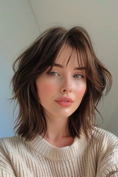 Short and Sweet: Easy Morning Hairstyles Medium Short Length Haircut With Bangs, Short Elegant Haircut, Low Maintenance Bangs Short Hair, Short Hair Cut With Bangs For Girl, Short Hair With Bangs Curly Waves, Short Haircut For Women With Bangs, Soft Waves With Bangs, Brown Hair Short Bangs