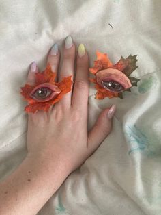 The ring has an adjustable band size so it can fit any finger or your big toe probably. If you wanted it to. Matched with the face necklace I made. Eyeball Ring, Face Necklace, Leaf Ring, Ring Handmade, Statement Ring, Rings Statement, Handmade Ring, Being Ugly, Statement Rings