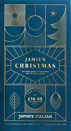 a blue and gold christmas card with the words james's christmas