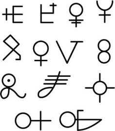 an image of symbols that are in the style of zodiacs and other astrological signs