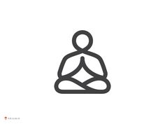 a person sitting in the lotus position on a white background