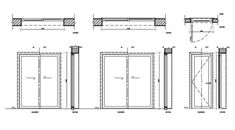 an architectural drawing showing the different sections of a door