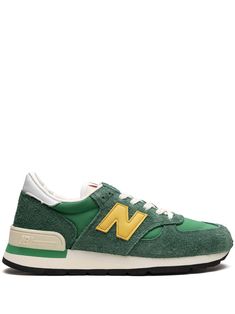 green/yellow suede/leather mesh panelling logo patch to the side round toe front lace-up fastening logo patch at the tongue branded heel counter rubber sole These styles are supplied by a premium sneaker marketplace. Stocking only the most sought-after footwear, they source and curate some of the most hard to find sneakers from around the world. Green New Balance, New Balance 990, Gold Sneakers, Best Mens Fashion, New Balance Sneakers, Sneakers Blue, Sneakers Grey, Nike Air Max 97, Summer Beach Wear